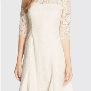 Eliza J Fit and Flare Dress Ivory size 14